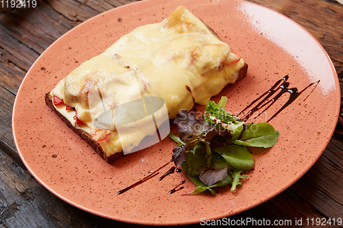 Image of The croque monsieur. The ham and cheese sandwich