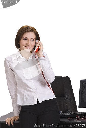 Image of Businesswoman calling