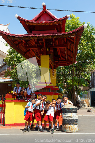 Image of students in uniform, Manado Indonesia