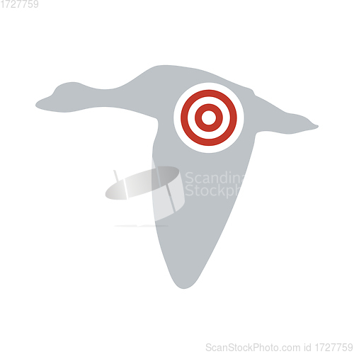 Image of Icon Of Flying Duck Silhouette With Target