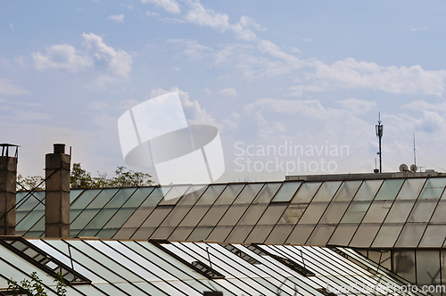 Image of greenhouse glass roof