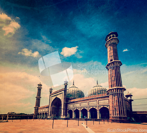 Image of Jama Masjid mosque. Delhi, India