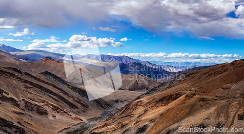 Image of Himalayan landscape of Himalaya range. View from high altitude Tanglang la Pass. North India