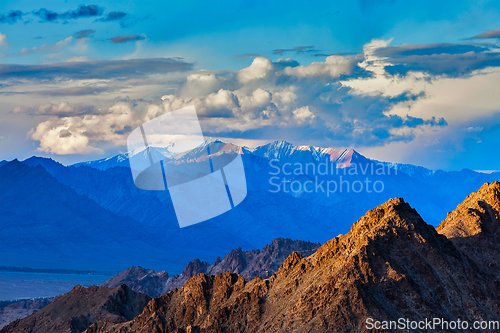 Image of Himalayas mountains on sunset