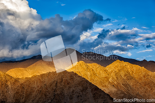 Image of Himalayas Zanskar range on sunset