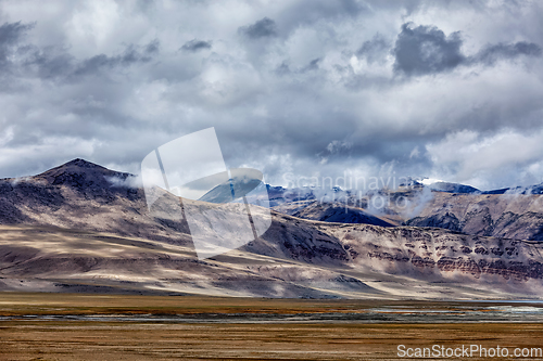 Image of Tso Kar - fluctuating salt lake in Himalayas