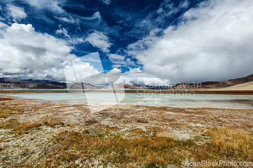 Image of Tso Kar - fluctuating salt lake in Himalayas