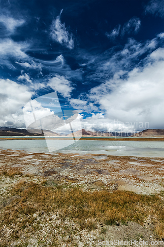 Image of Tso Kar - fluctuating salt lake in Himalayas