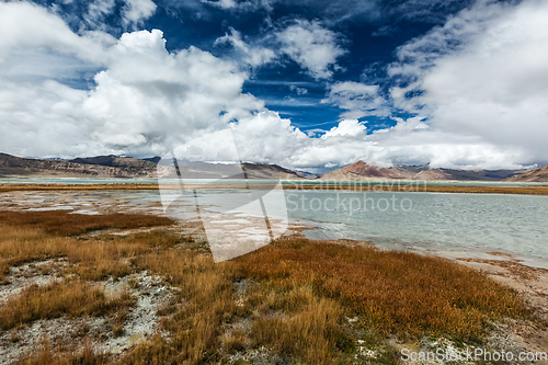 Image of Tso Kar - fluctuating salt lake in Himalayas