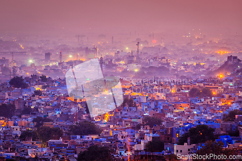 Image of Aerial view of Jodhpur in twilight