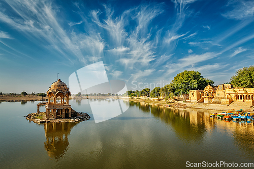 Image of Indian landmark Gadi Sagar in Rajasthan