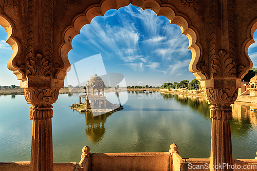 Image of Indian landmark Gadi Sagar in Rajasthan