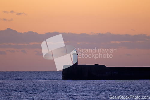 Image of Newhaven Lighthouse at Sunset