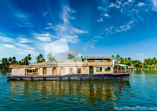 Image of Houseboat on Kerala backwaters, India