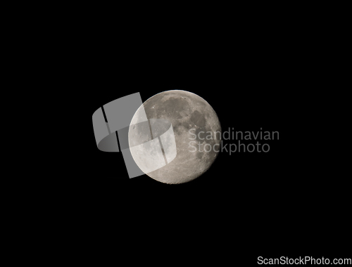 Image of Waning Snow Moon Just Before Moonset