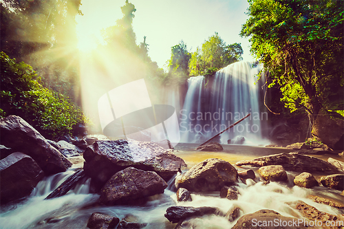 Image of Tropical waterfall