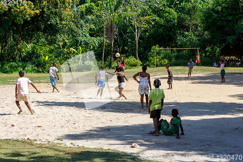 Image of Malagasy children play soccer, Madagascar