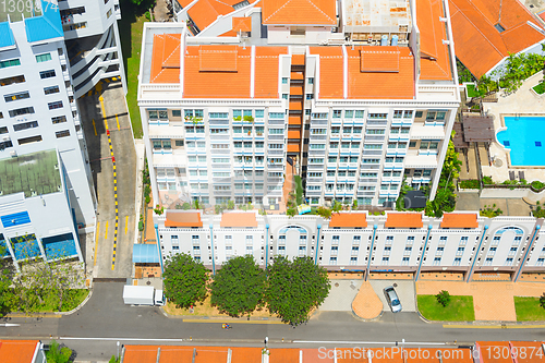 Image of Aerial view Chinatown street Singapore