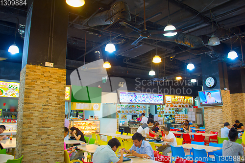 Image of People at food hall. Singapore
