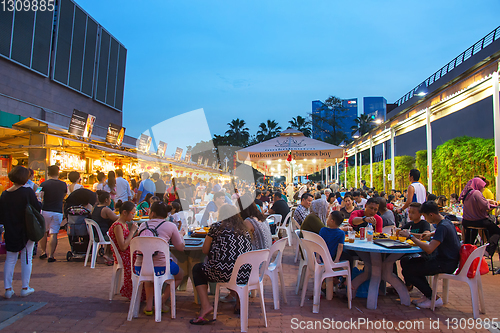 Image of People street food court  Singapore
