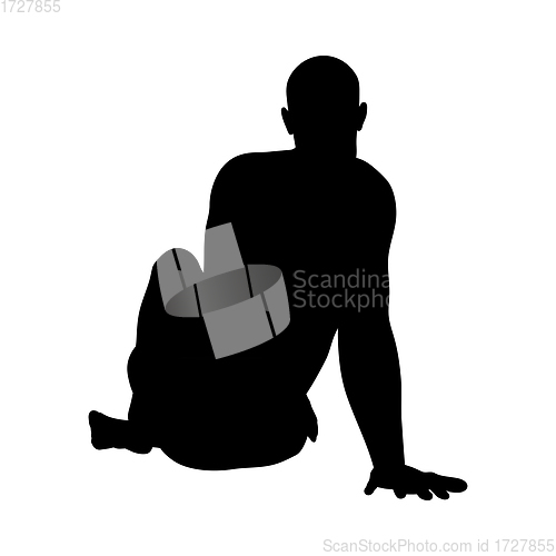 Image of Sitting Pose Man Silhouette