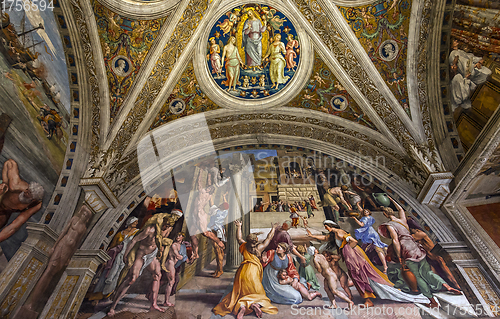 Image of interiors of Raphael rooms, Vatican museum, Vatican