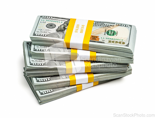 Image of Bundles of 100 US dollars 2013 edition banknotes