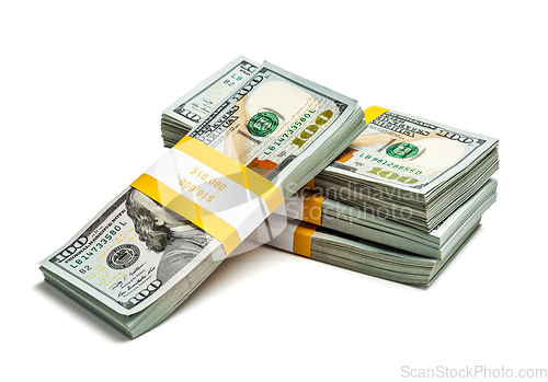 Image of Bundles of 100 US dollars 2013 edition banknotes