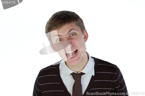 Image of Young man shouting