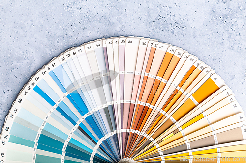 Image of Industrial color palette guide of paint samples catalog
