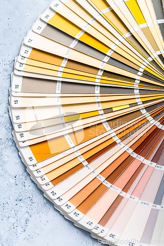 Image of Industrial color palette guide of paint samples catalog