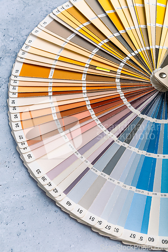 Image of Industrial color palette guide of paint samples catalog