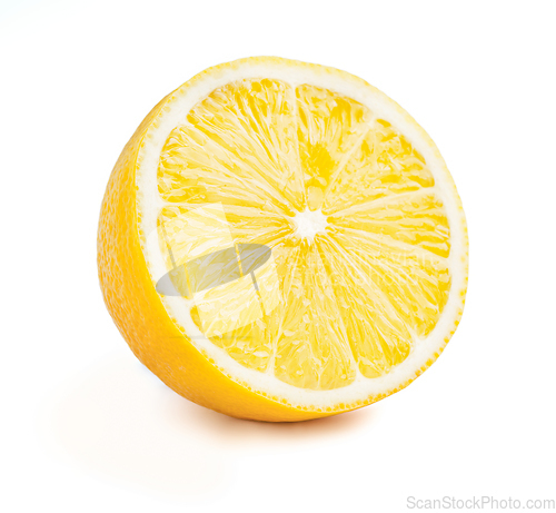 Image of Lemon cut half slice isolated