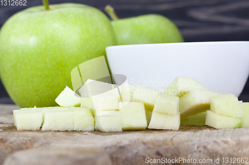 Image of peeled green apple