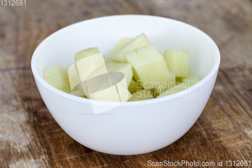 Image of peeled green apple