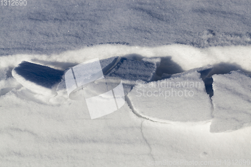 Image of A large beautiful snowdrift of snow