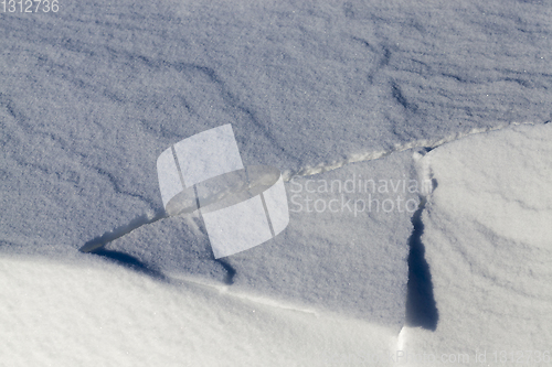 Image of A large beautiful snowdrift of snow