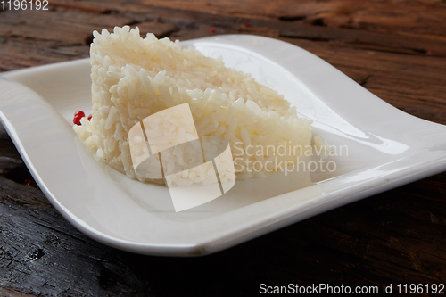 Image of The white rice in bowl. Shallow dof.