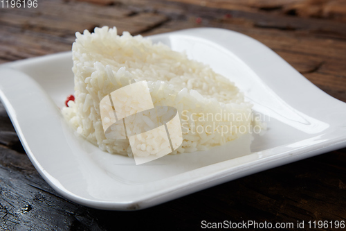 Image of The white rice in bowl. Shallow dof.