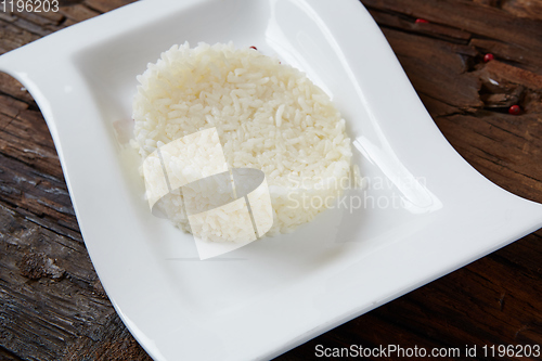 Image of The white rice in bowl. Shallow dof.