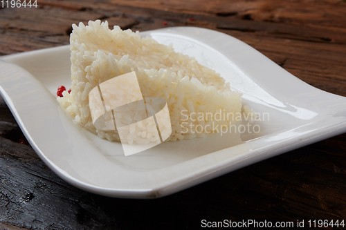 Image of The white rice in bowl. Shallow dof.
