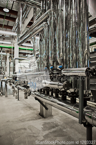 Image of Equipment and piping as found inside of industrial thermal power plant.