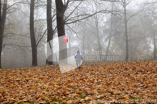 Image of Walk park child rest autumn