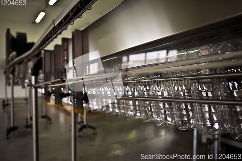 Image of production line in a factory for mineral water.