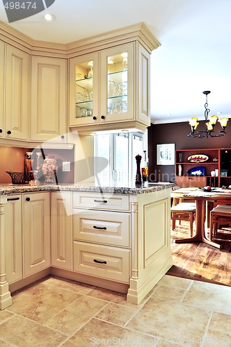 Image of Modern kitchen and dining room interior