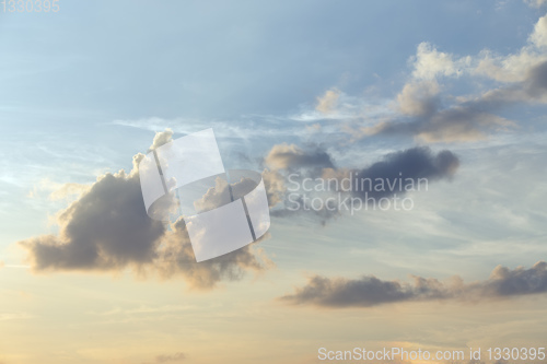 Image of Dramatic summer sky with clouds