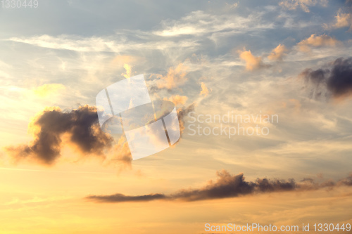 Image of Dramatic summer sky with clouds