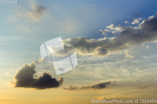 Image of Dramatic summer sky with clouds