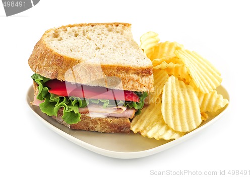 Image of Sandwich and potato chips