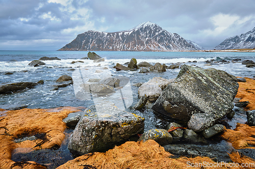 Image of Rocky coast of fjord in Norway